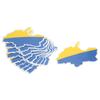 Ukrainian Map Stickers Ukraine Map Flag Decal Sticker for Cars Window Tables Skateboards Laptop Computer