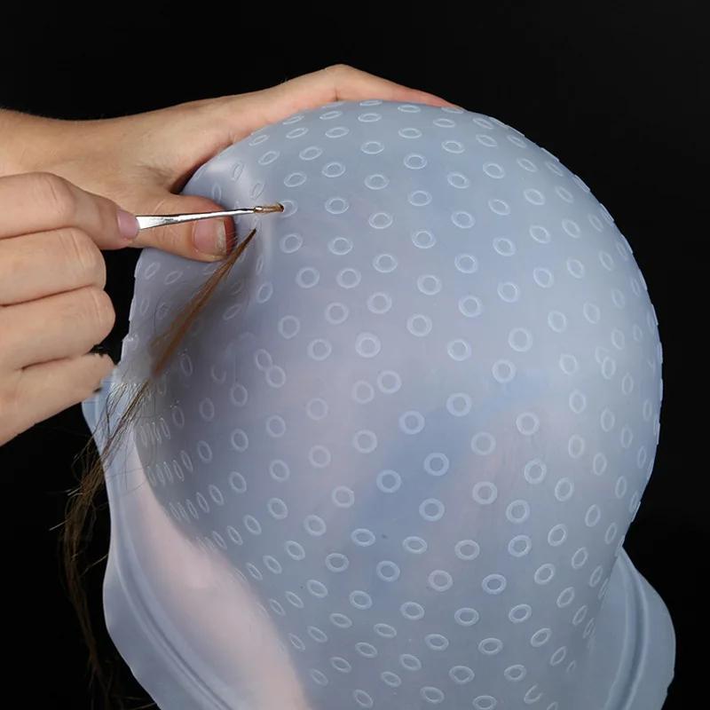 Hairdressing Silicone Highlighting Cap Beauty Salon Hair Caps Bonets Professional Hair Dyes Hair Wrap Equipment For Hair Stylist