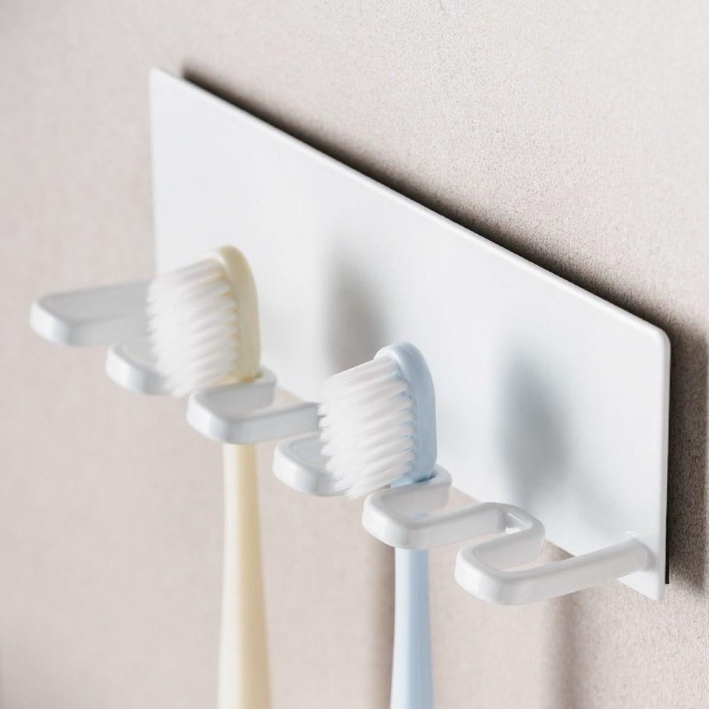 5 Slots Toothbrush Storage Rack Wall-mounted Toilet Hanger Shelf  Bathroom Storage