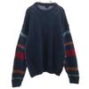 WEATHERVANE 90s Old Overall handle Long sleeve sweater L Navy system knit Men's Used