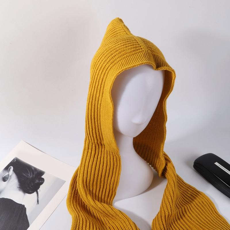 Hooded Shawl Wrap Hooded Scarf Hat Hat Scarf Set for Head Warmer Crochet for Head Scarf One Piece Scarf Windproof Cap Ho