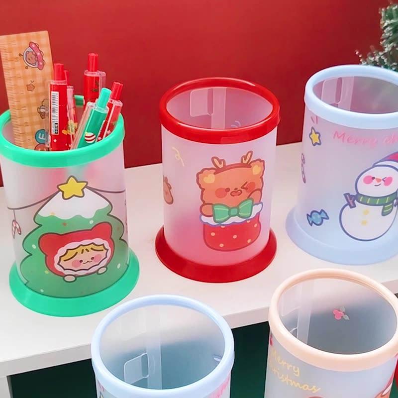 Christmas Pen Cup Paint Brush Holder Makeup Brush Organizer Holder Christmas Party Favors for Kids Boys Girls Students