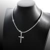 Full Moissanite Tennis Necklace with Pendant 925 Sterling Sliver Plated 18k Chain for Man Sparkling HipHop Party Jewely