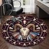 Devil's Horns And Symbols round carpet Chair cushion Round Entryway Rug, Soft Round Rugs for Living Room, Bedroom, Circle Carpet decor gifts