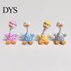 Small Animal Decoration 4Pcs Mini Cartoon Duck Figurines, Cute Polka-dot Pajamas Statues, Multi-functional Car Accessory Macaron Ornaments for Console