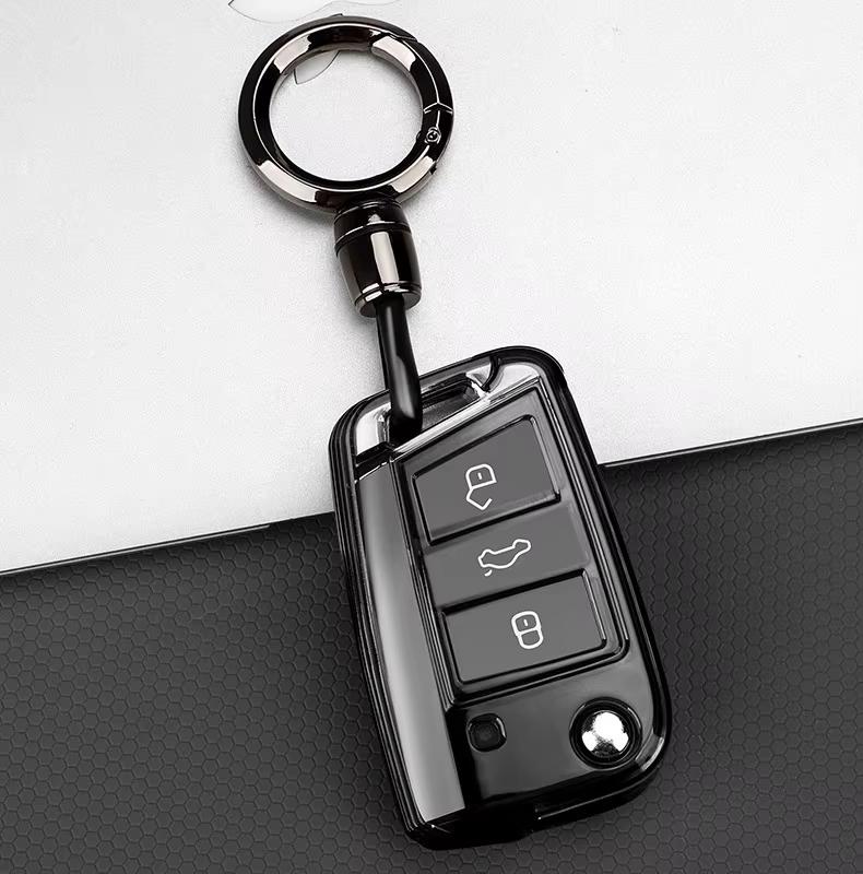 Transparent Soft Tpu For Vw Volkswagen Golf 7 Mk7 Tiguan Mk2 For Seat Ateca Leon Fr 2 Ibiza For Skoda Octavia Flip Car Key Case