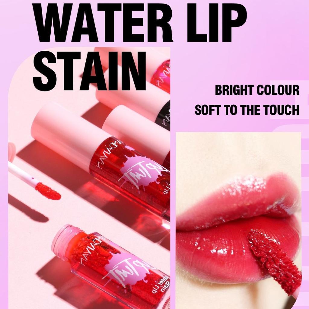 HANDAIYAN Water Lip Stain, 2-in-1 Glossy Liquid Lipstick, Long-Lasting Moisturizing Lip Tint Waterproof Tinted Lip Gloss Cosmetics for Women