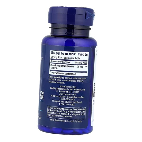 DHEA, Dehydroepiandrosterone, DHEA 25, Life Extension 100 Tab (72346018)