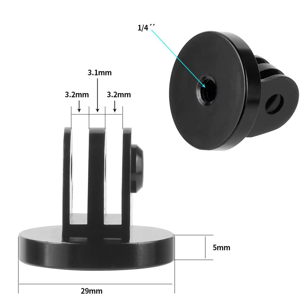 Aluminum Alloy GoPro Mount Adapter with Thumb Screw, 1/4" Female Thread Converter for GoPro Hero 13 12 11 9 Action Camera Tripod