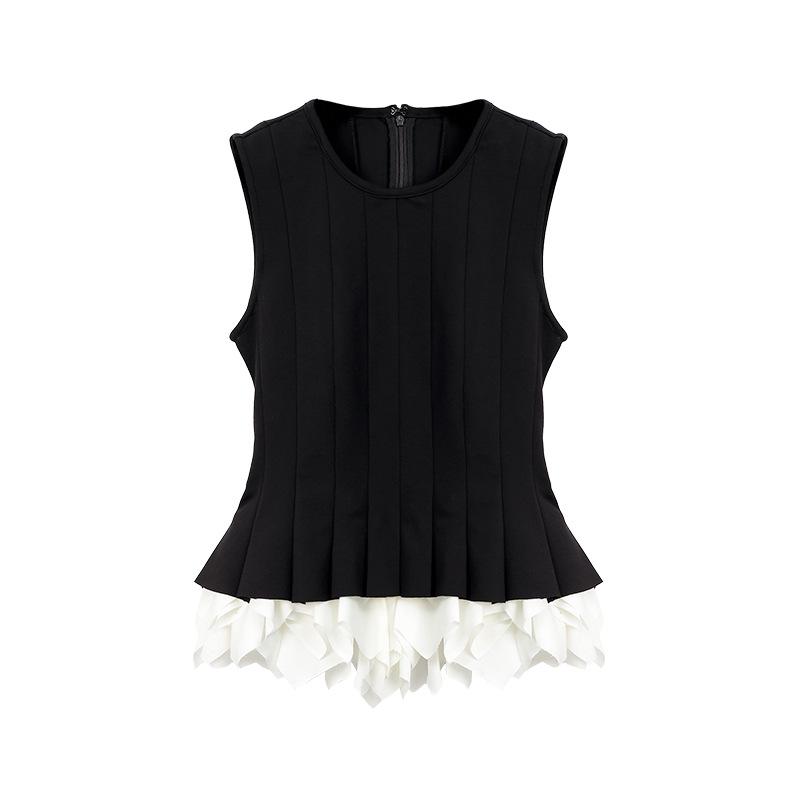 Jennie Kim & Ji-soo Inspired Color Block Ruffle Two-Piece Dress Set