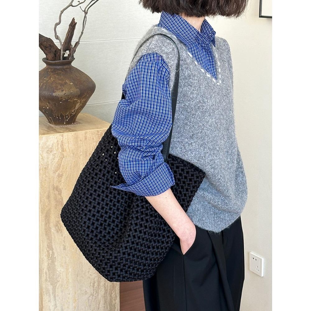 DIMANAF 2025 Svetry Plus Size Jednobarevná vesta Podzim Knoflíky Dámské Vyšívaný potisk O-výstřih Svetry Pletený svetr