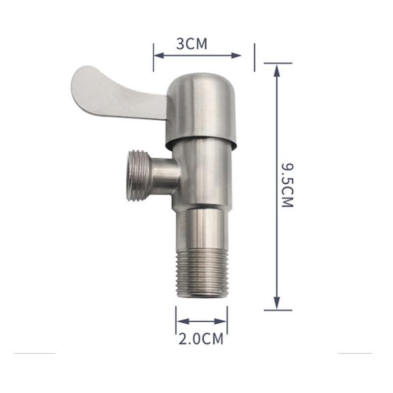 SUS304 Brush Finished Triangle Water Heater Toilet Basin Dish Hot and Cold Angle Valve Bathroom Accessories