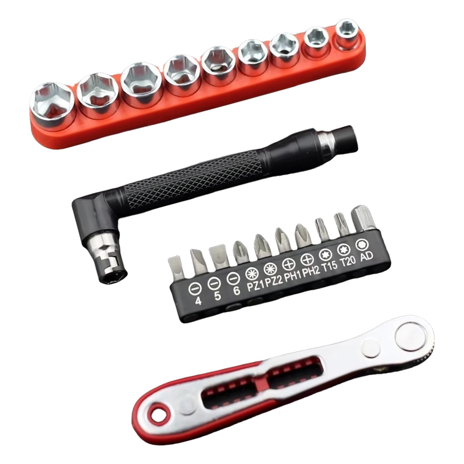 

Магнитная трещотка-отвертка с 36 зубьями, инструмент двойного привода, компактный, с L-образным торцевым ключом и набором бит для труднодоступных мест