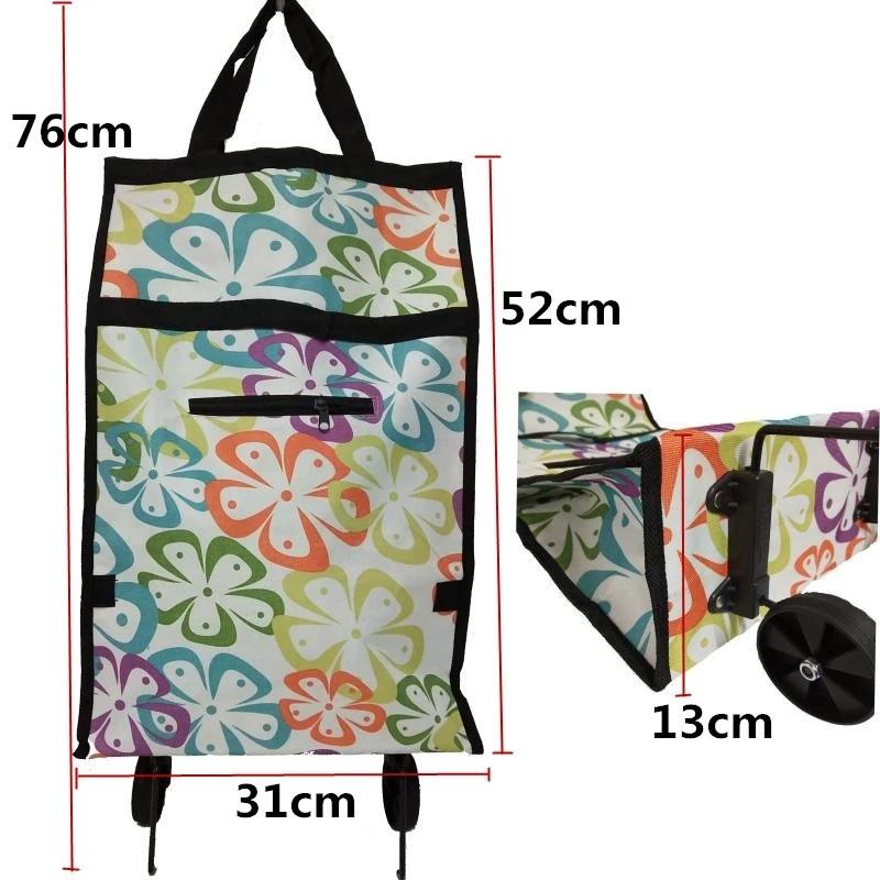 Tragbare faltbare wiederverwendbare Einkaufstaschen Kleiner Einkaufswagen Kaufen Einkaufstrolley Tasche mit Rädern Obst Gemüse Tasche Lebensmittel Organizer