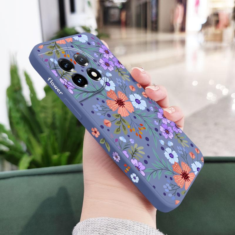 Miss Flower Phone Case For Oneplus 11 11R 10 10R 10T 9R 9RT 9 8T 8 7 7T Pro 5G Liquid Silicone Cover
