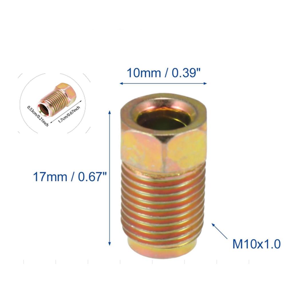 20 Pcs Brake Line Nuts Fittings M10 X 1mm Metric Brake Line Invert Flare Fittings For 3/16 Inch Brake Line Tube