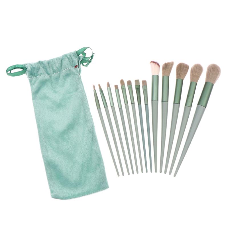 

13Pcs Soft Fluffy Makeup Brushes Set For Cosmetics Foundation Blush Powder Eyeshadow Kabuki Blending Makeup Brush Beauty Tool зелёный