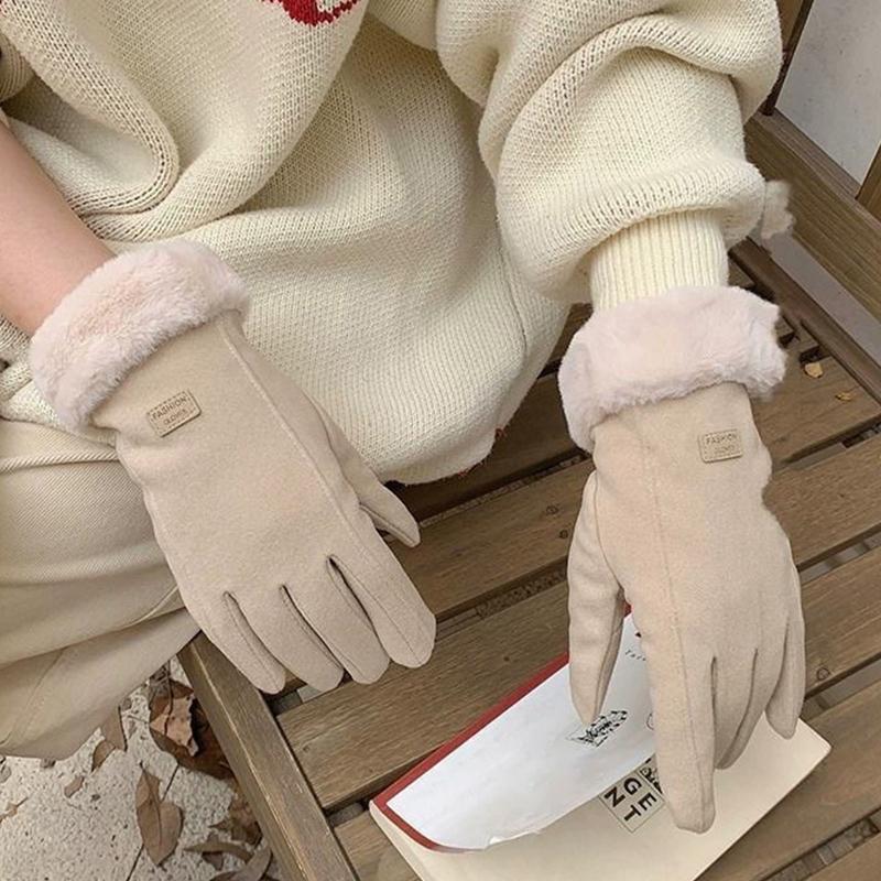 Herbst- und Winter-Outdoor-Radhandschuhe Winddicht Kältefest Warm Touchscreen Fünffinger-Fahr- und Radsport-Sporthandschuhe