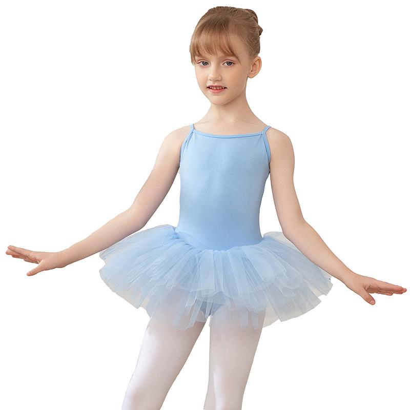Bambine Costume da Ballo Body da Balletto Giunzione in Rete Vestito Tutù in Cotone Abbigliamento da Danza per Bambine Bambini