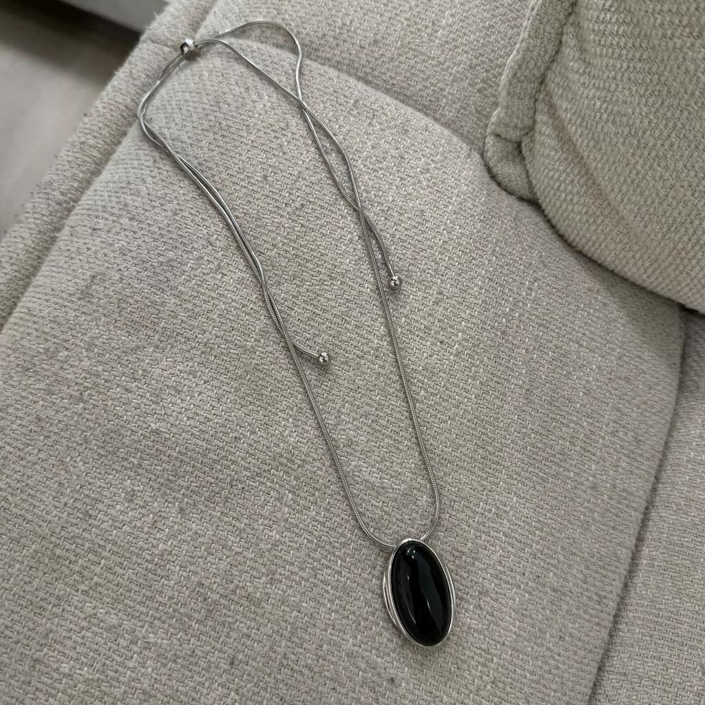 Retro Oval Stone Long Sweater Chain Necklaces For Women Lady Fashion New Jewelry Gift Party Collares Para Mujer