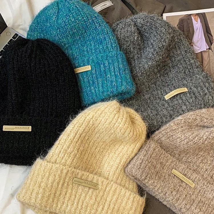 Fashionable and Versatile Big Head Wool Hat Korean Retro Casual Warm Hat Windproof Ear Protection Knit Hat