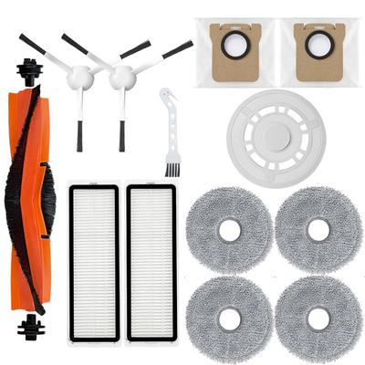 Accessories For Xiaomi Robot Vacuum S20+ / S10+ Vacuum Cleaner Spare Parts Replacement Kit,Main Brush,Brush Cover,Dust Bags,Hepa Filter,Mop Rags