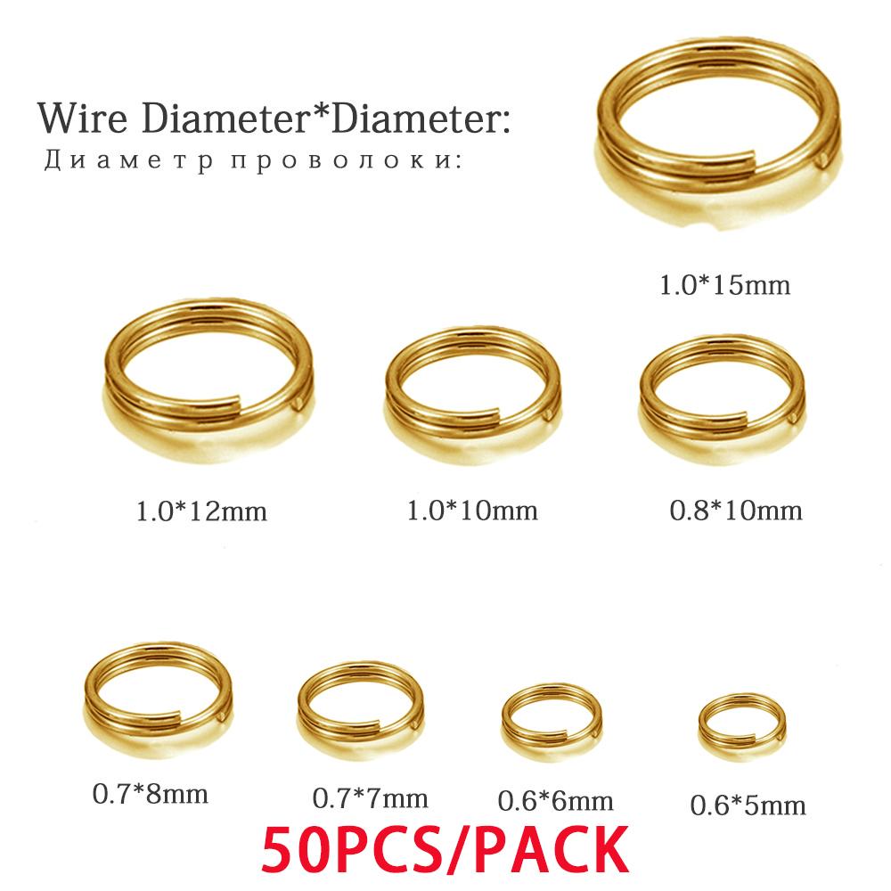 50/100pcs/lot 5-15mm Stainless Steel Open Double Jump Rings for DIY Key Double Split Rings Connectors For Jewelry Making