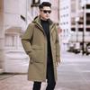 Męska zimowa kurtka puchowa do kolan z odpinaną podszewką - Ciepła, Gruba, Business Casual