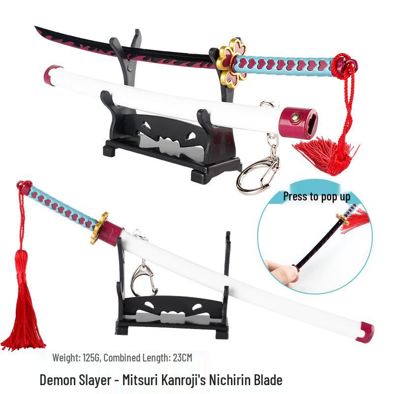 Demon Slayer Wind Pillar Nichirin Blade: Sanemi Shinazugawa & Spring-Loaded Alloy Model Zenitsu Agatsuma/Shinobu Kocho.