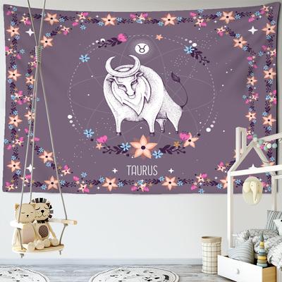 Twelve Constellation Cartoon Tapestry Wall Hanging Hippie Tapiz Witchcraft Psychedelic Kawaii Children's Room Art Home Decor