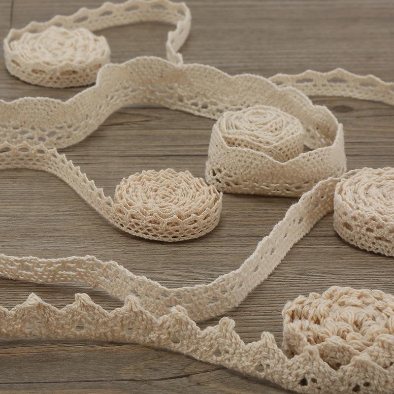 1/5M Vintage Ribbon Cotton Lace Trim Ribbon Craft Lace Crochet Sewing Lace Fabric DIY Gift Wrapping Wedding Scrapbooking Decor