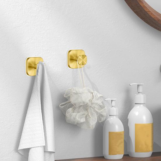 Přísavkové háčky pro sprchu z nerezové oceli, nástěnné háčky do koupelny, silné lepidlo, věšák na ručníky, snadná instalace, opakovaně použitelný věšák na věnce