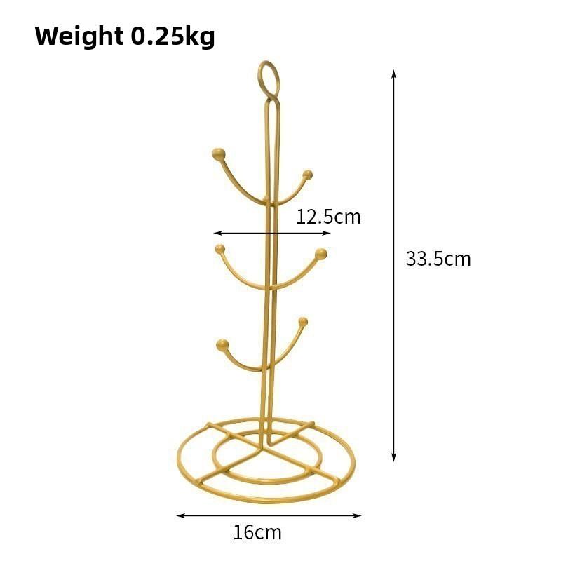 

Modern Home Use Metal Mug Holder With Hanging Design For Coffee Cups And Drinkware золотий