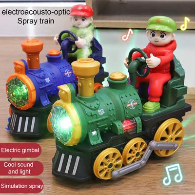 LED Işıklı Müzikli Spreyli Çocuk Elektrikli Buharlı Tren Oyuncağı Klasik Tren Oyuncağı