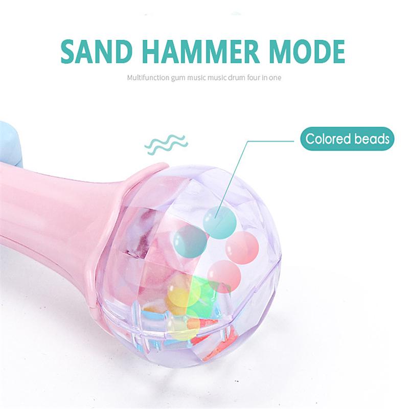 Süße Rassel Trommel Baby Spielzeug kann beißen pädagogisches Spielzeug mit Musik 