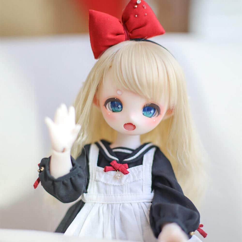 

KAKAA BJD Кукла Полная SD Смола Милая Яркая и Веселая Полный Комплект Включает 1 Комплект Лица и Глаз, Масштаб 1/4, 40 см, Шарнирная Кукла, Ручная Работа, Блондинка, белый