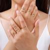 Chic Zircon Initial A-Z Letter Rings for Women Girls Adjustable Opening Ring Name Alphabet Female Wedding Fashion Jewelry Gift