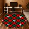 1pc Plaid Snowflakes Round Chair mat Area Rug - Non-Slip, Floor Mat for Office, Bedroom, and Indoor Decor -1002164