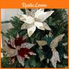 Simulated Flower Pendant With Sequins Design Christmas Home Decoration Prop For Holiday Decor And Diy Wreaths