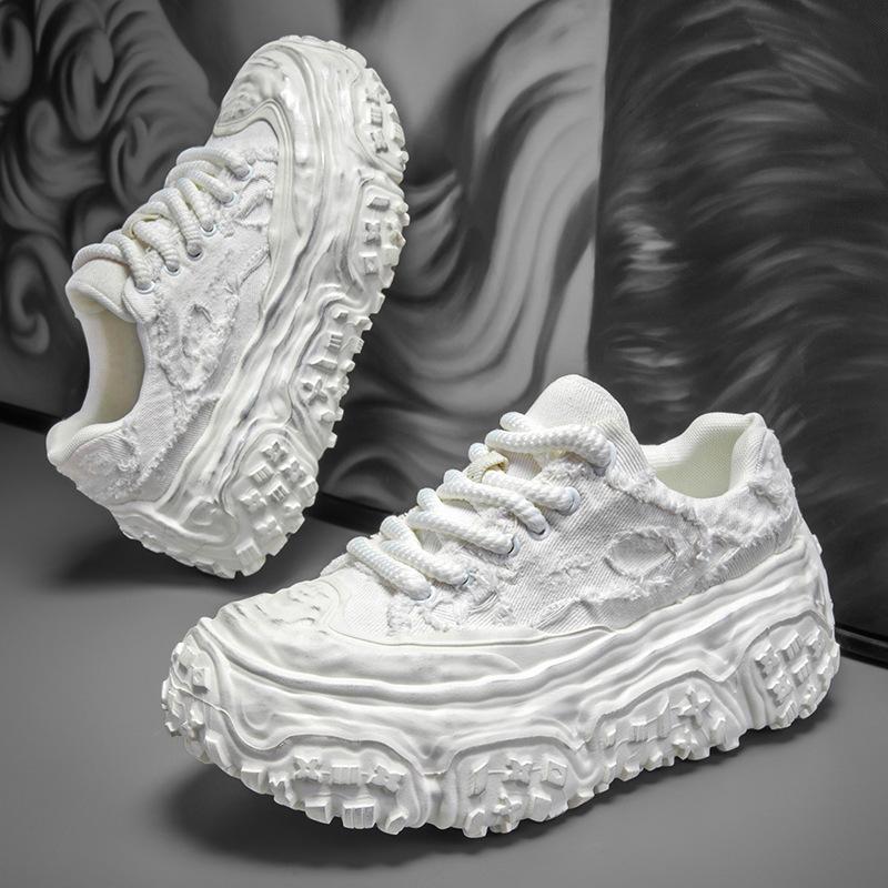 Мужские 2026 весна-лето новая мода ретро тренд шипованная подошва повседневные папины платформы взрыв универсальные спортивные туфли 44