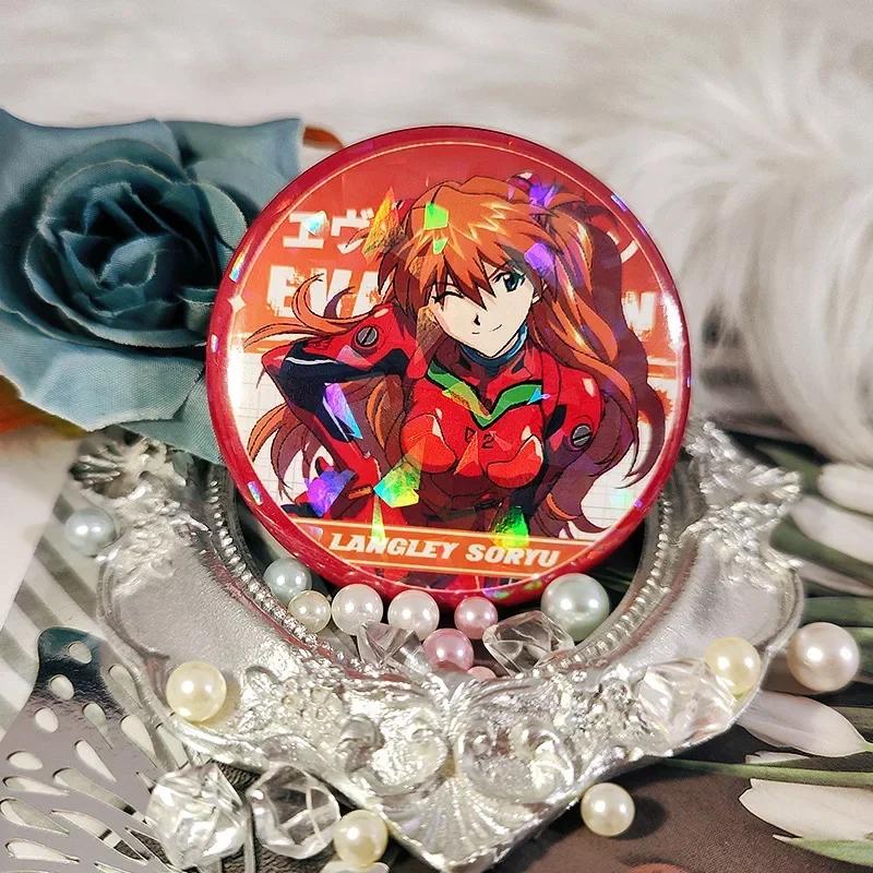 Anime NEON GENESIS EVANGELION EVA Ayanami Rei Asuka Figure Theme Tinplate Badge Brooch Model Toys Cosplay Props Birthday Gifts