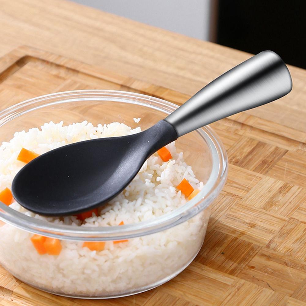 Stand-up Anti-rust Stainless Steel Non-Stick Rice Paddle Spatula Serving Spoons Rice Scooper