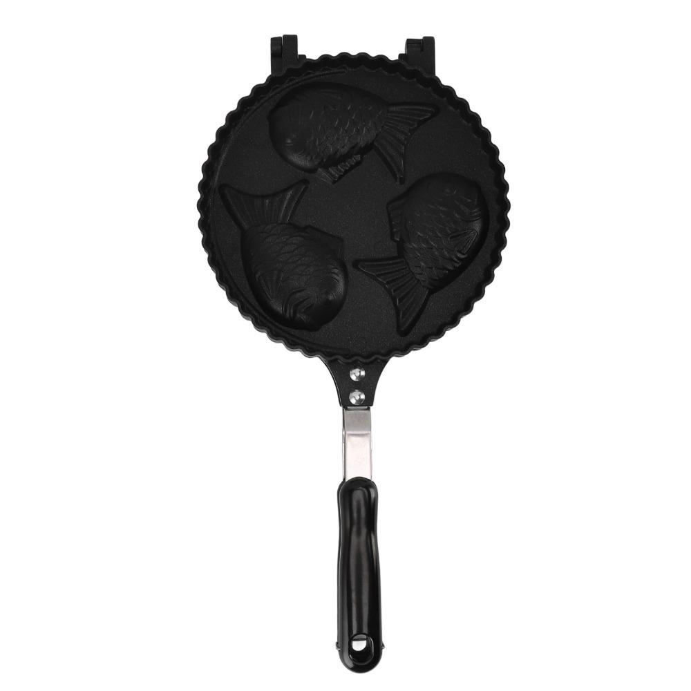 Aluminum Fish Waffle Maker Non Stick Fish Shaped Waffle Cake Maker Home Kitchen Snack Bars чёрный