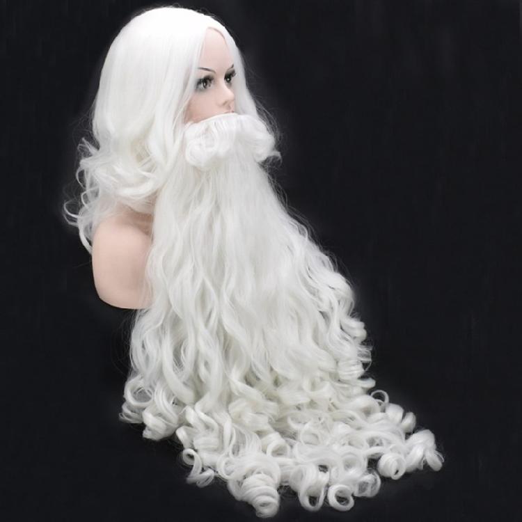 White Santa Beard and Wig Set Christmas Clause Cosplay Costume Accessories