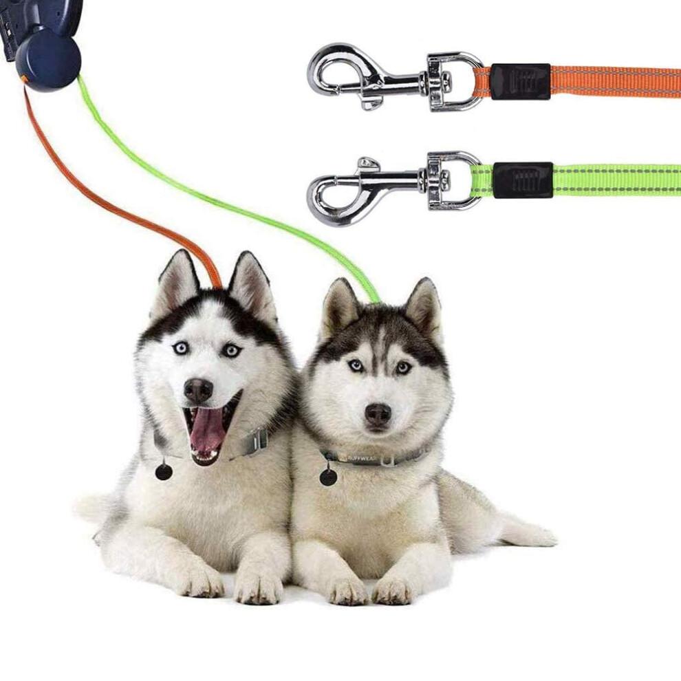 Double Retractable Dog Lead 360°No Tangle Retractable Pet Leash W/ LED