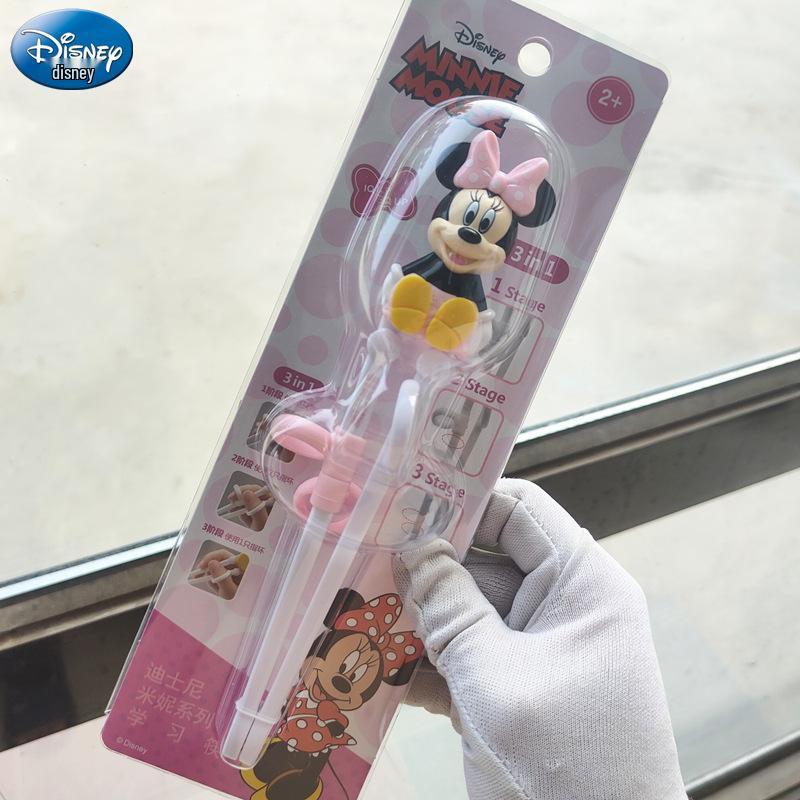 Disney 3D Cartoon Children's Stainless Steel Cutlery Set: Fork, Spoon, and Training Chopsticks
