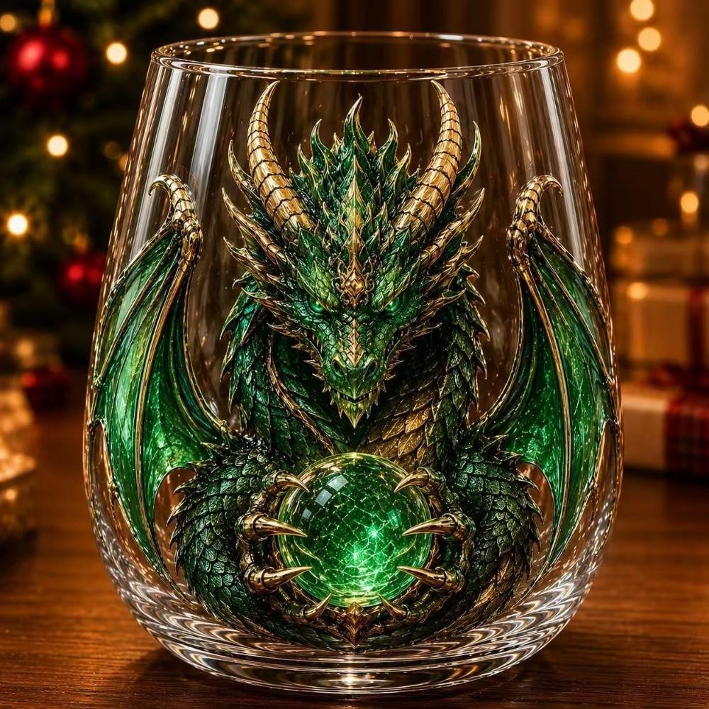 2D Print Wine Glass Dragon Halloween Art Cup Spooky Halloween Glass Gifts