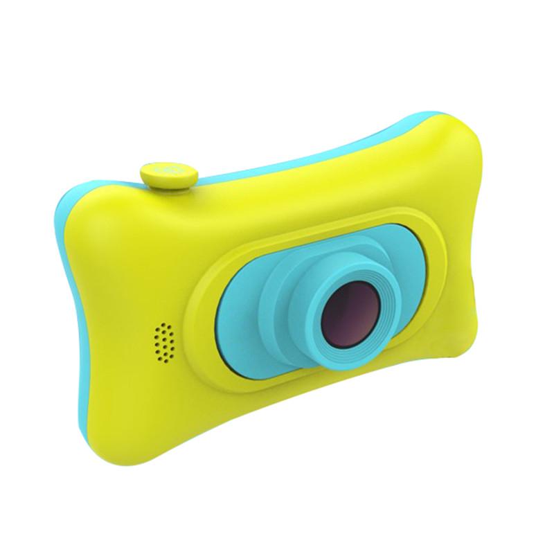 

Детская цифровая камера, мини-2-дюймовый экран, наклейки для цифровой камеры Hd, передняя и задняя двойная линза, фотопазл жёлтый
