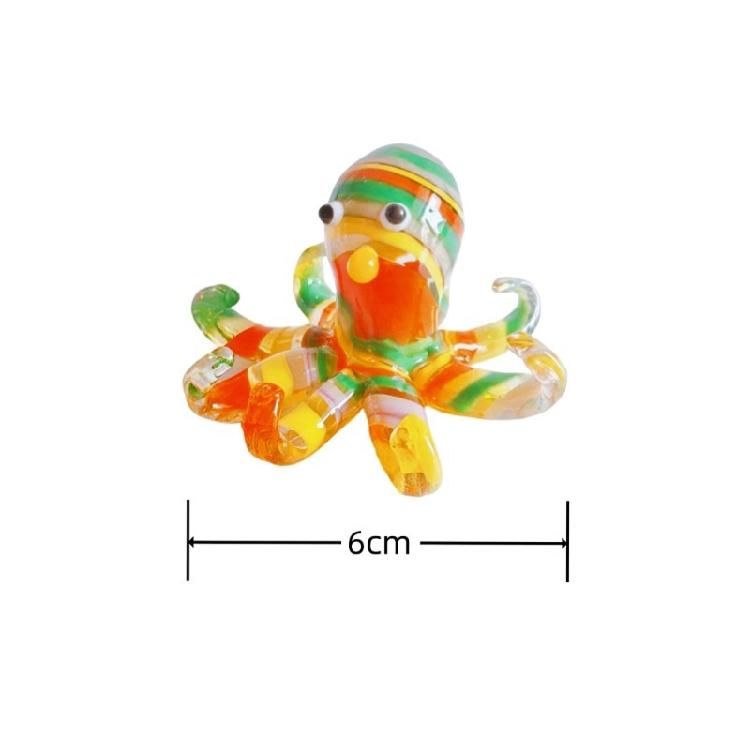 Mehrfarbige Kraken Kunstwerk Glas Tier Miniatur Figur Heim Büro Dekorationen Festliches Geschenk für Feiertage Partys Veranstaltung