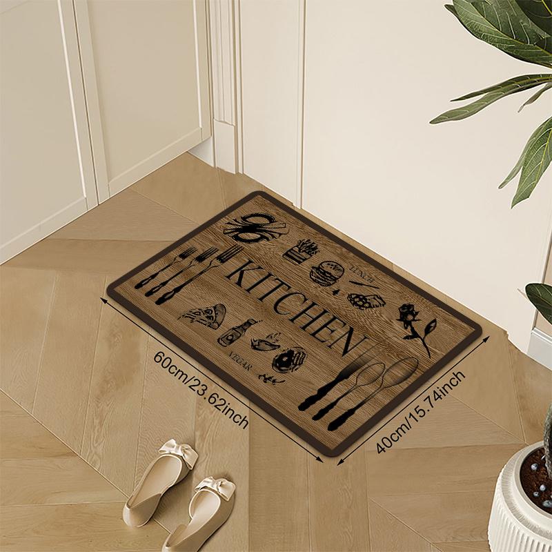1Pcs Anti Fatigue Kitchen Rugs, Vintage Wood Print Waterproof Non-Slip Thick Cushioned Kitchen Mat Heavy Duty Comfort Standing Mat for Kitchen